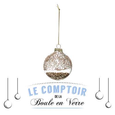 BOULE DE NOEL VERRE 60MM EMB INT STRASS