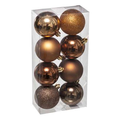 BOULE DE NOEL 70MM X8 BRONZE