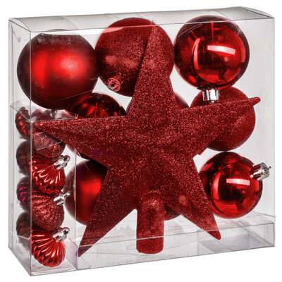 BOULE DE NOEL KIT 18 PCS ROUGE