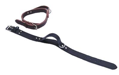 COLLIER CUIR DOUBLE 4 X 80CMS + POIGNEE