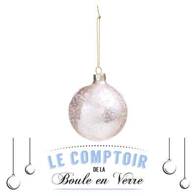 BOULE DE NOEL VERRE 80MM EMB IRISE