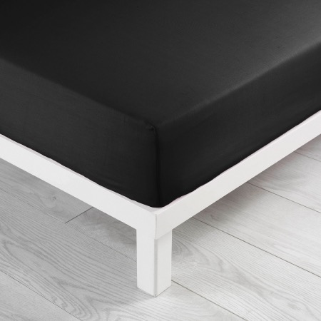 DRAP HOUSSE 2 PERSONNES 140 x 190 CM UNI CHARBON