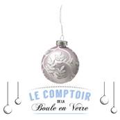 BOULE DE NOEL  VERRE 70MM IMP BRANCHES