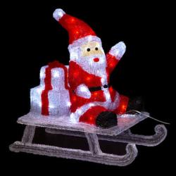 Père Noël lumineux Cadeaux de traîneau Blanc Froid 60 LED