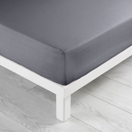 DRAP HOUSSE 1 PERSONNE 90 x 190 CM GRIS SOURIS