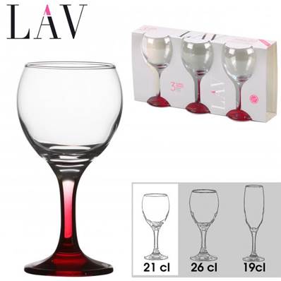LAV - COLORS - VERRE A VIN 21CL X3 PIED