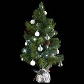 SAPIN DE NOEL ARTIFICIEL AVEC DECO ET GUIRLANDE LUMINEUSE 