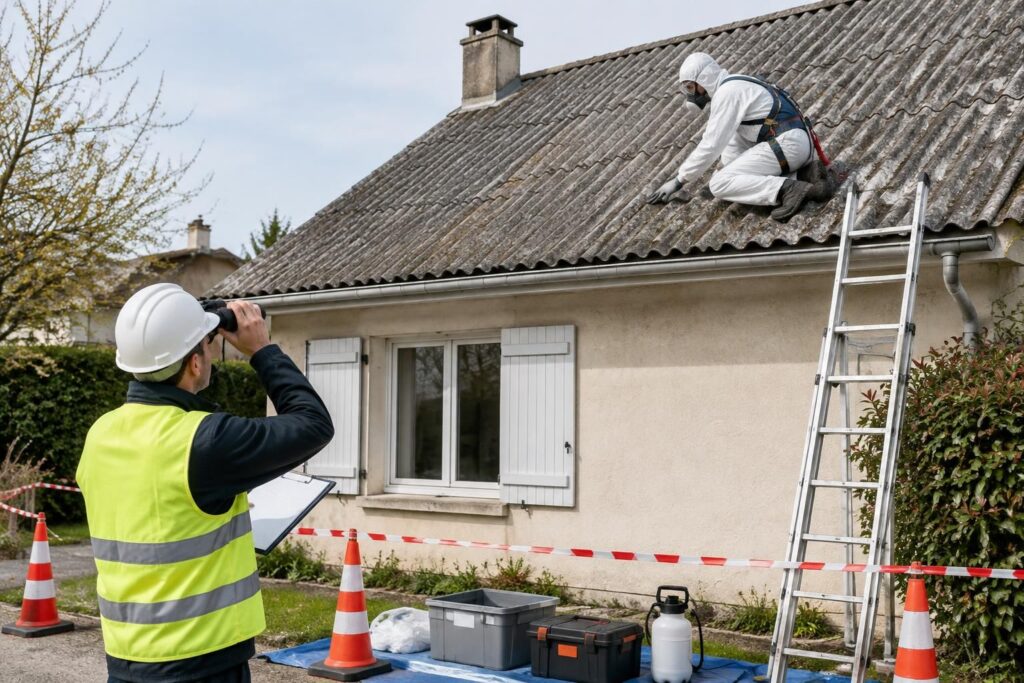 avant de rénover une toiture en fibrociment, vérifiez la présence d’amiante et découvrez les précautions à prendre pour intervenir en toute sécurité.