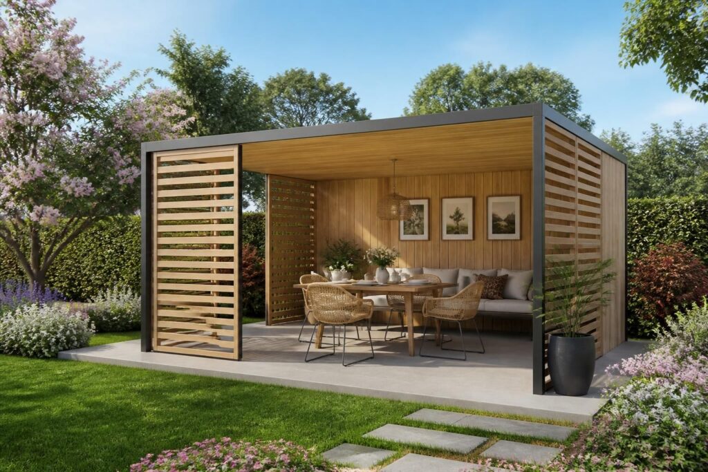 Pavillon démontable : une solution modulable pour aménager votre jardin sans travaux