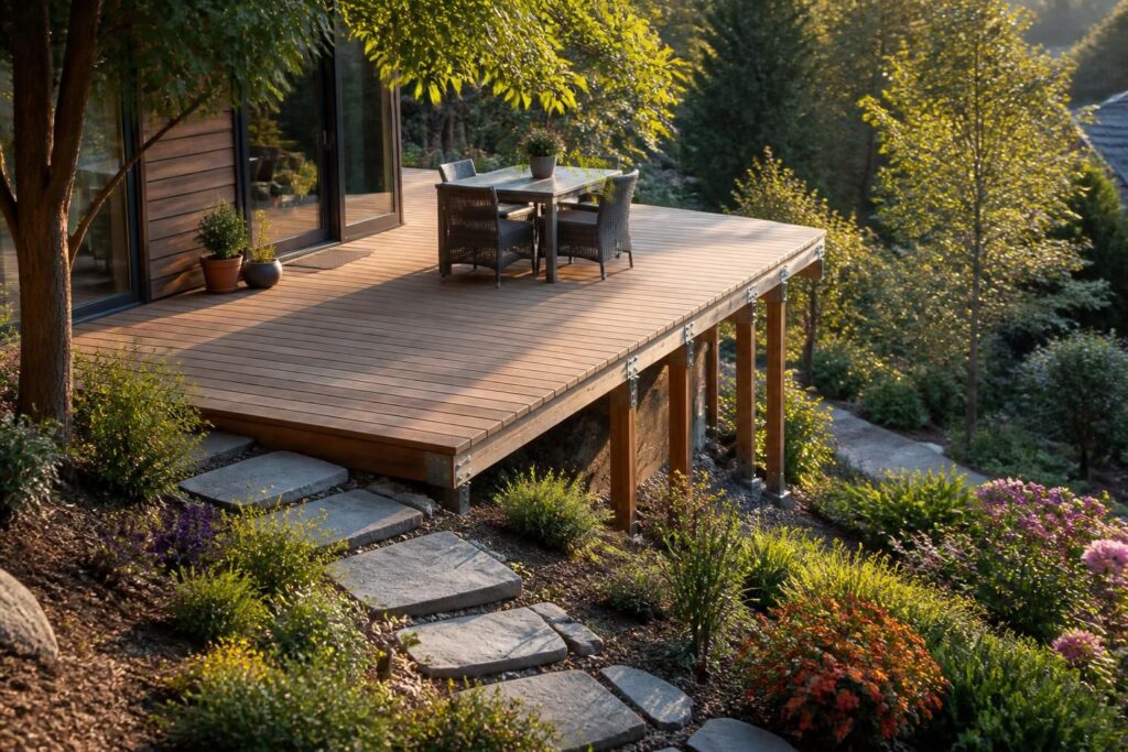 découvrez nos astuces pour réussir l'installation d'une terrasse en bois sur pente, alliant stabilité et esthétique pour un espace extérieur harmonieux.