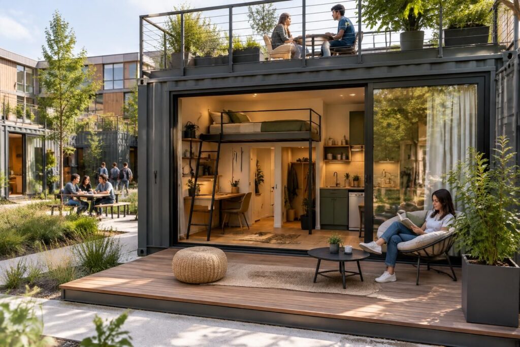 Conteneur étudiant : une solution modulable pour un logement économique et flexible